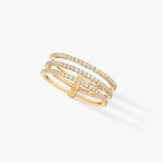 18ct Yellow Gold Gatsby 0.41cttw Diamond Three Row Ring - Ring Size J