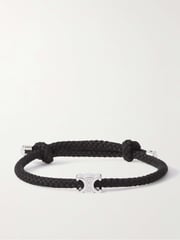 Beach silver-tone and cord bracelet - black - One Size