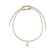 Gold Lurex Necklace Cord with Puffy Letter Charm