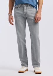 Relaxed Straight Driven Men's Jeans, Authentic Worn Grey - BM26084