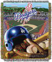 MLB Los Angeles Dodgers Homefield Advantage Tapestry Throw Blanket 48x60 Inches