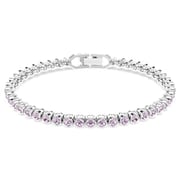 Imber Emily Tennis bracelet, Round cut, Purple, Rhodium plated