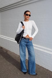 Serenitia Mid Rise Relaxed Jeans Mid Blue Wash Tall