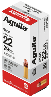 Aguila 1B220328 Super Extra High Velocity 22 LR 40 gr Copper-Plated Solid Point 50 Rounds