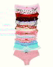 Mixed 5 Women's Lace Coquette Ruffle Panties in Various Designs