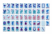 The Lucky Line: Cornflower Blue Mahjong Tiles