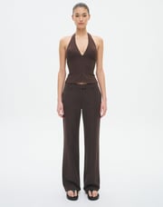 Pinstripe Tailored Low Rise Pant
