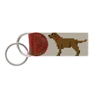 Monogrammed Chocolate Lab Key Fob (Light Khaki)