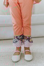 Peach Garden Giggles Scrappy Leggings (Pre-Order)