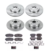 PowerStop OE Replacement Brake Rotor and Pad Kit; Front and Rear (06-23 RWD V6 Charger w/ Single Piston Front Calipers)