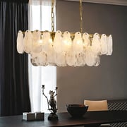 Oval Glass Chandelier Kitchen Island Lighting Fixture