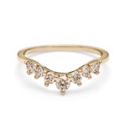 Cosmic Tiara Curve Band - 14k Gold & Champagne Diamonds