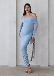 Off The Shoulder Soft Mesh Dress
