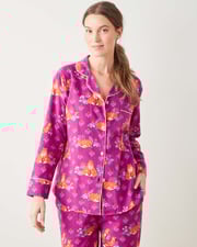 Midweight Flannel Long PJ Set | Fox Friends (Red)