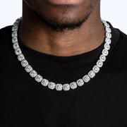 Clustered Tennis Chain White Gold