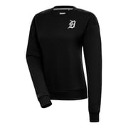 Women's Detroit Tigers  Antigua Black Brushed Metallic Victory Pullover Sweatshirt
