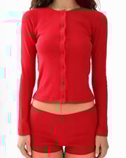 The Cardigan Cherry Red