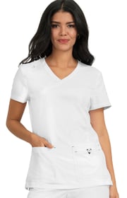 koi Basics Katie Women's 4-Pocket Mock-Wrap Scrub Top