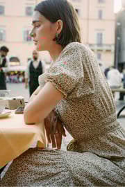 The Brynne Dress Petites | Creme Strawberry