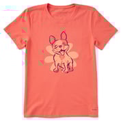 Women's Daisy French Bull Dog Short Sleeve Crusher Tee