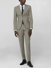 London Fog Grey Two Button Peak Lapel Ticket Pocket Suit