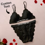 Custom Lace Lingerie Set Triangle Cup Bra set Sexy French Bra Set Valentine Gift For Her