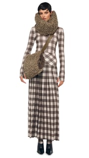PLEATED LONG SKIRT W/ SLIT