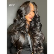 Glueless Layered Cut Ocean Wave with Curtain Bangs Ready to Go Wig