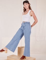 Indigo Wide Leg Trousers - Light Wash