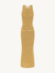 Natalia Belted Dress - Gold Sequin