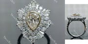 Debbie's Ballerina pear halo vintage moissanite engagement ring