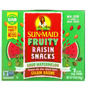 Sun-Maid, Fruity Raisin Snacks, Sour Watermelon, 7 Pouches, 0.7 oz (20 g) Each