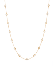 CLEMENCE, 1.50 CARAT 15 STONE STRAND NECKLACE, GOLD