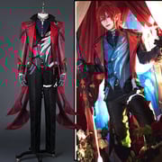 Genshin Impact Red Dead of Night Diluc Cosplay Costume N02950 A