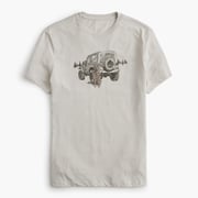 Dog with car graphic tee