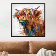 Highland Cow of Colors Canvas
