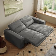 78.74'' Power Reclining Sofa Couch Recliner, 2 Extentable Recliner Chair, Modualr sofa, USB/Type C Charging Port, Fabric, Dark Gray