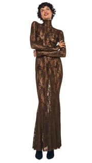 LONG SLEEVE TURTLE FISHTAIL GOWN