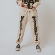 Adult Unisex Joggers - Black Skelly on Cream