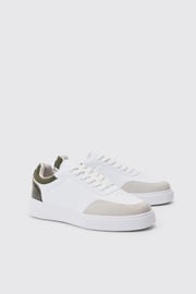 Chunky Sole Sneakers In White | boohooMAN USA