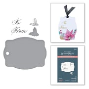 Copperplate Gift Tag Press Plate & Die Set from the Copperplate Holiday Sentiments Collection by Paul Antonio