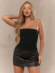 Strapless Corset Style Bustier Top Bandeau Party Club Night Out Evening Wear Slim Fit Essential Basic Tube Top Fashion