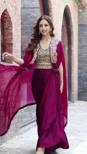 Women's Designer Indo-Western Shrug And Blouse Pattern