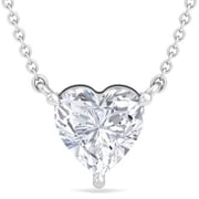 2 Carat Heart Shape Lab Grown Diamond Solitaire Necklace In 14 Karat White Gold (G-H, VS2)