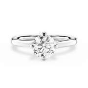 The Evelyn Round Cut Platinum Solitaire Kite Set Swirl Engagement Ring