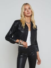 Koda Coated Cropped Denim Jacket