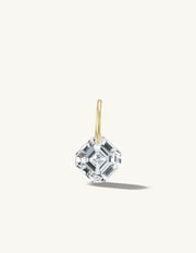 XL Asscher Pierced Diamond Charm + Free Chain Necklace