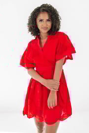 Scarlet Radiance Dress - Red