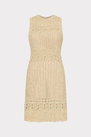 Beaded Fringe Knit Mini Dress