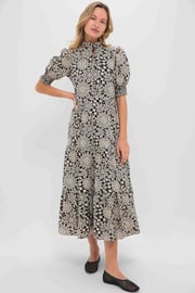 Black & Tan Printed Floral Bennett Midi Dress